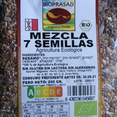 MEZCLA DE 7 SEMILLAS 250 GR.