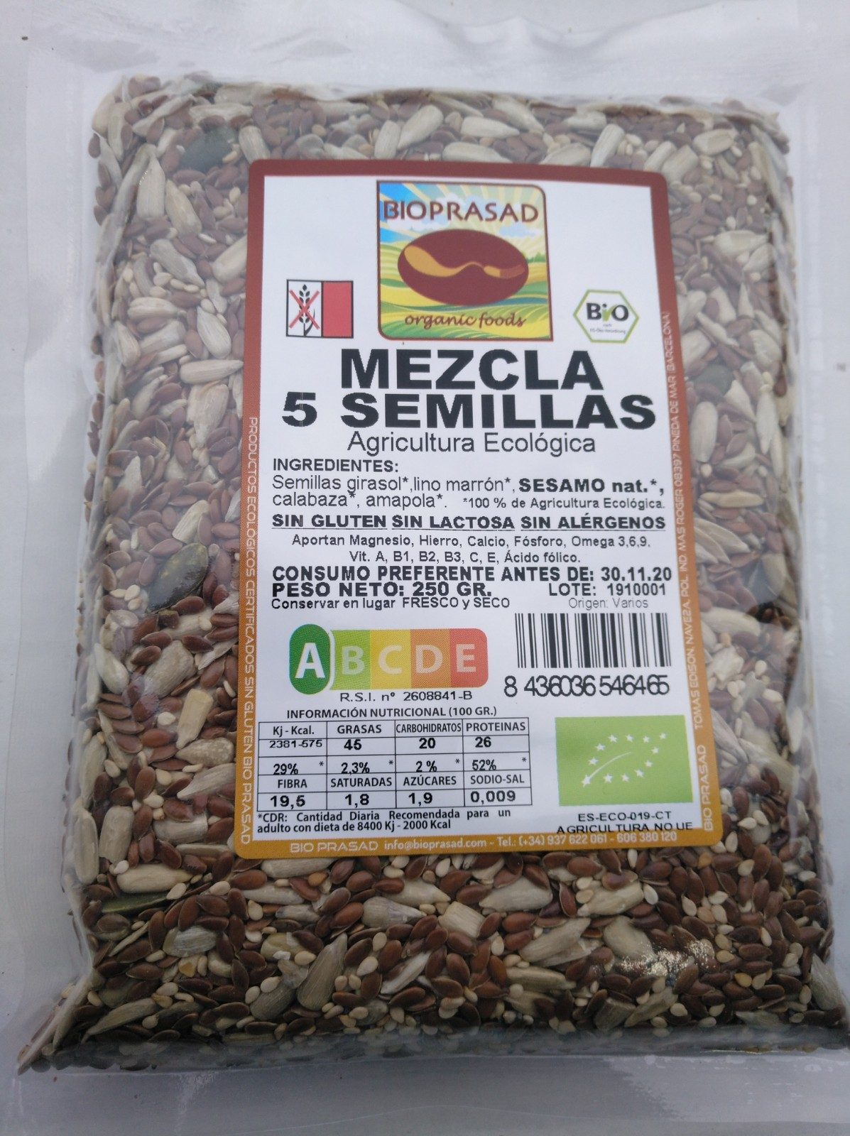 MEZCLA 5 SEMILLAS PAN 500 GR. (foto 1)