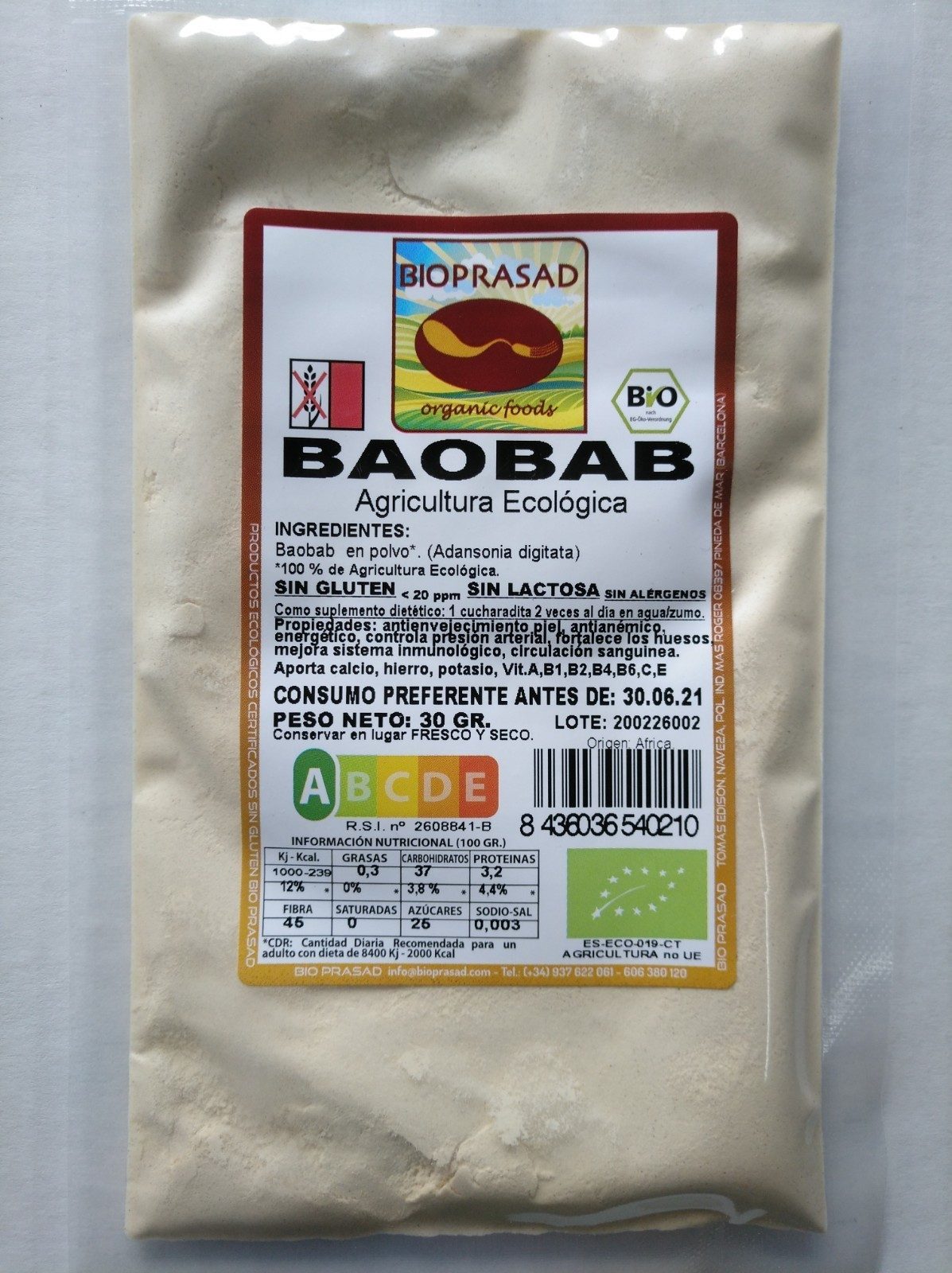 BAOBAB EN POLVO 30 GR. (foto 1)