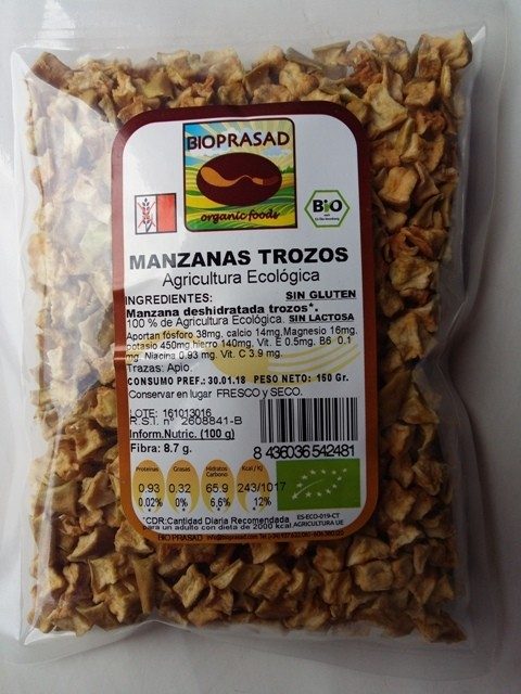 MANZANA TROZOS DESHIDRATADA 100 GR. (foto 1)