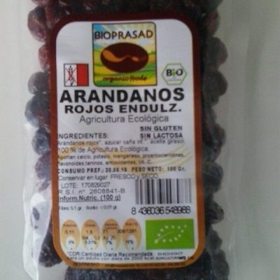 ARÁNDANOS ROJOS SECOS ENDULZADOS 100 GR.